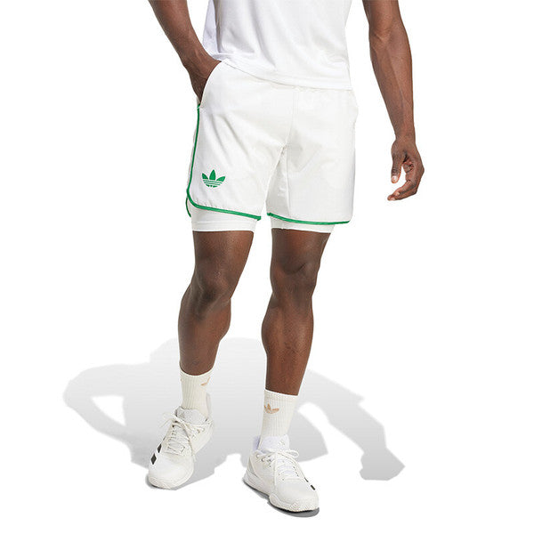 Conjunto de mallas y pantalones cortos adidas de 7 pulgadas, color blanco