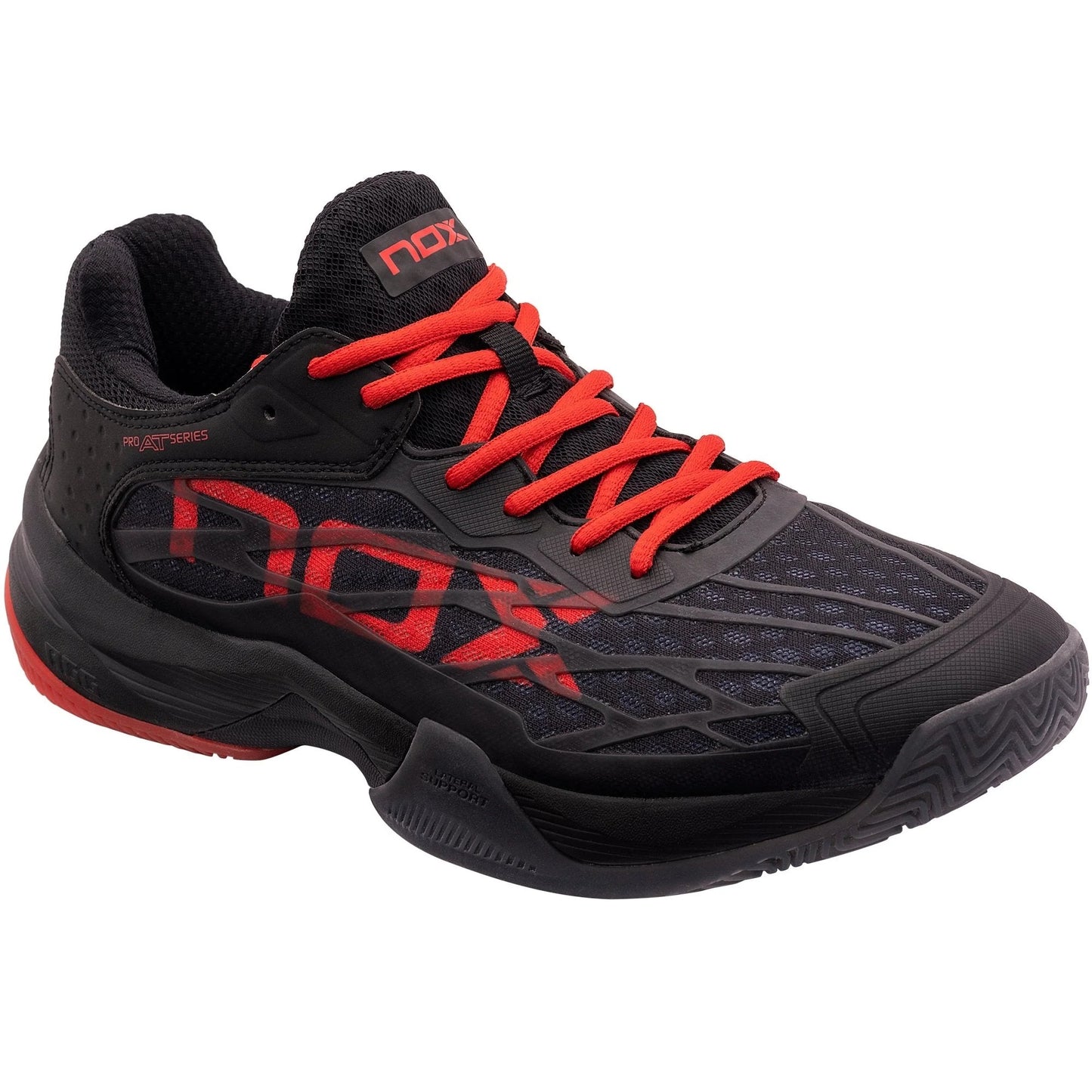 ZAPATOS NOX AT10 LUX NEGRO/ROJO
