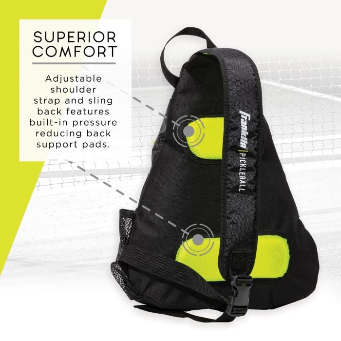 BOLSA BANDOLERA FRANKLIN PICKLEBALL NEGRO AMARILLO ÓPTICO