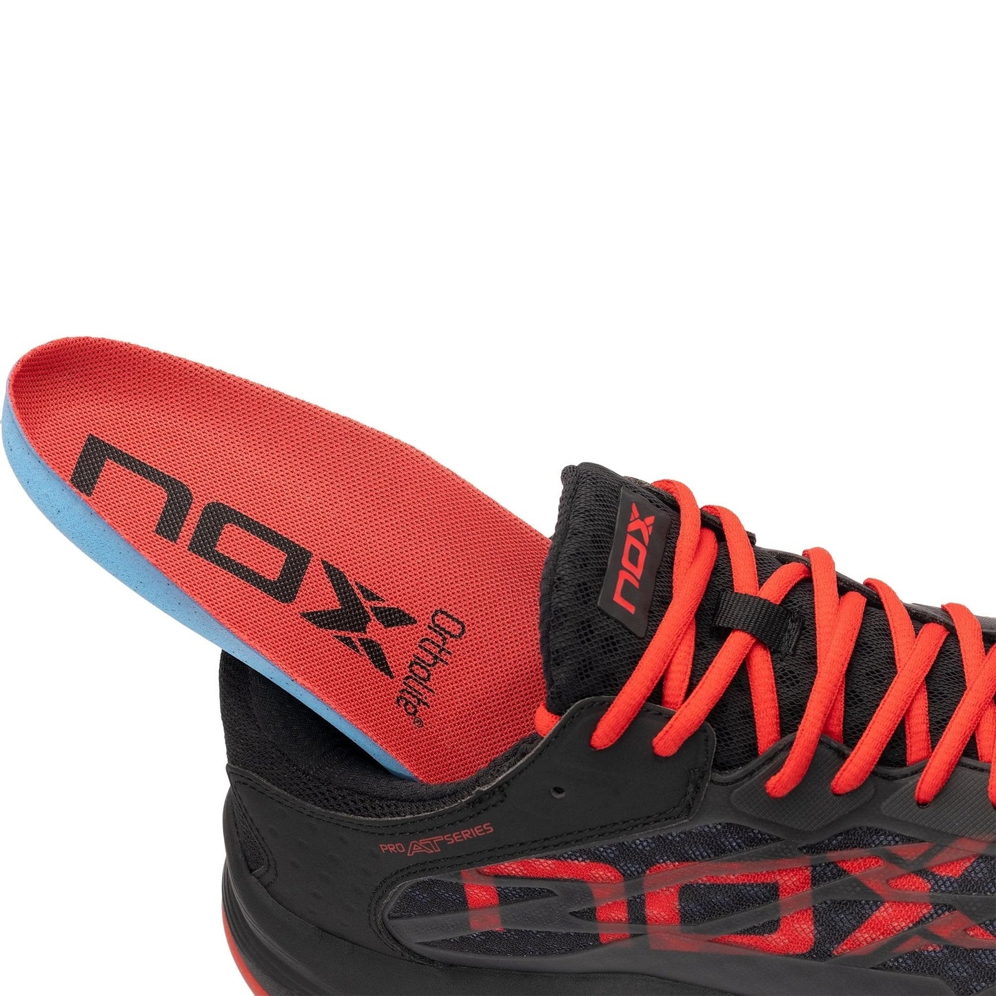 ZAPATOS NOX AT10 LUX NEGRO/ROJO
