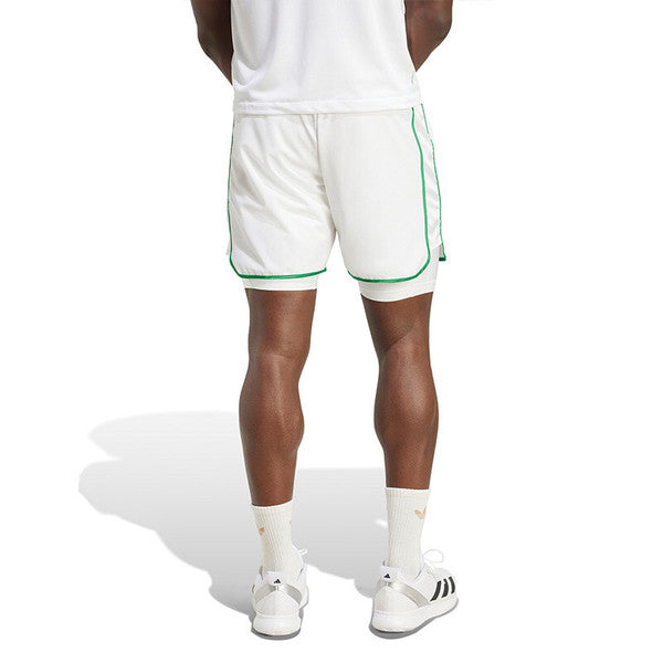 Conjunto de mallas y pantalones cortos adidas de 7 pulgadas, color blanco