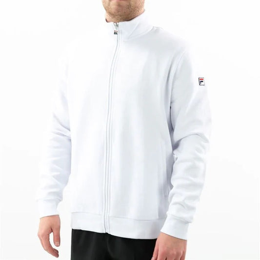 Chaqueta de forro polar con cremallera completa FILA ESSENTIALS MATCH, color blanco