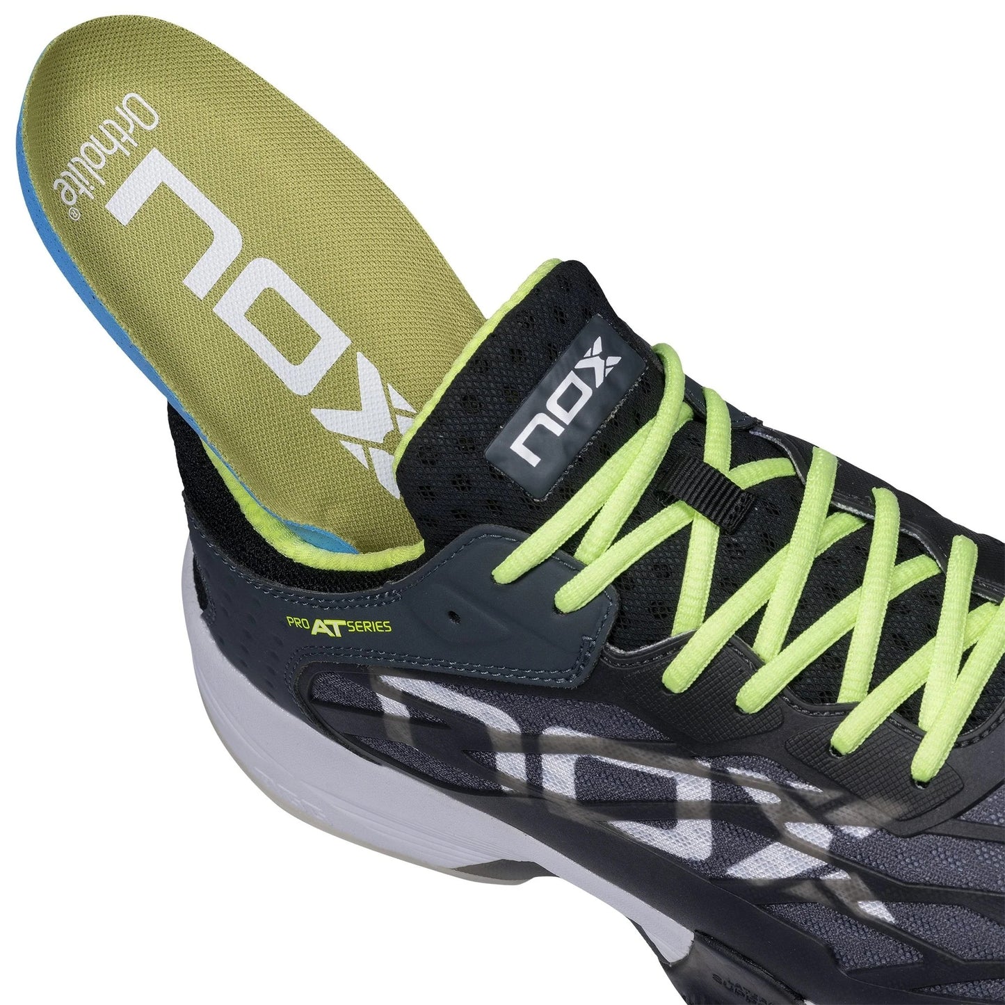 ZAPATOS NOX AT10 LUX NEGRO/VERDE GRIS