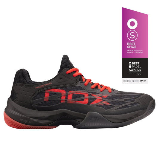 ZAPATOS NOX AT10 LUX NEGRO/ROJO