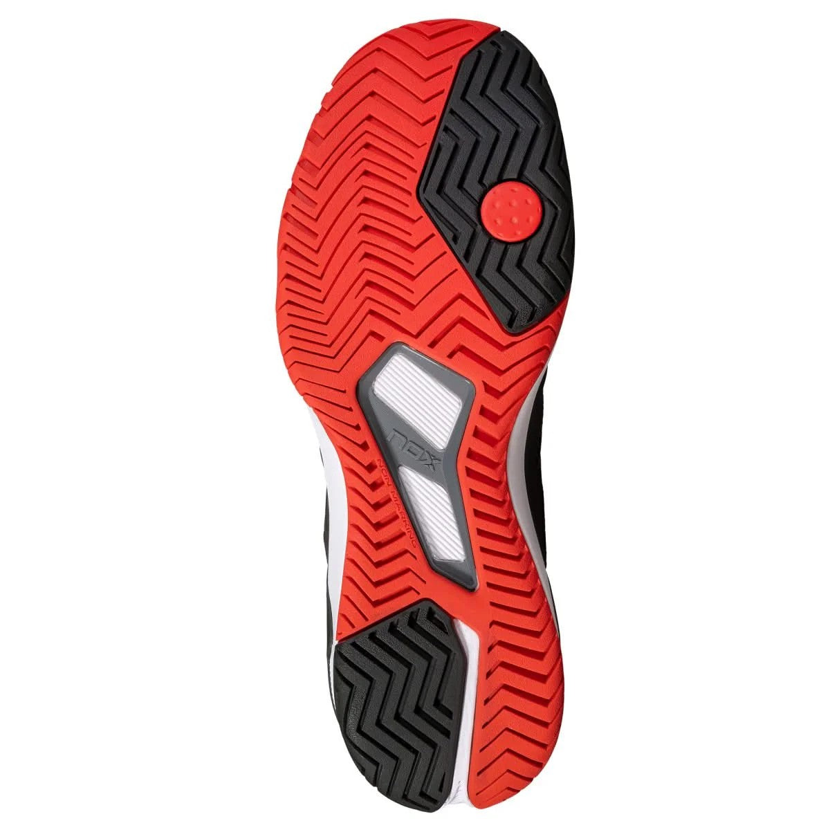 ZAPATOS NOX PICKLEBALL LUX NEXO NEGRO/ROJO LAVA