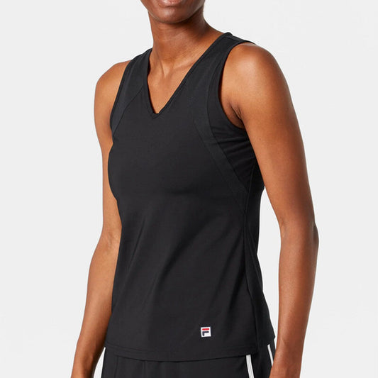 FILA ESSENTIALS COVERAGE - CAMISETA DE TIRANTES CON CUELLO EN V NEGRA