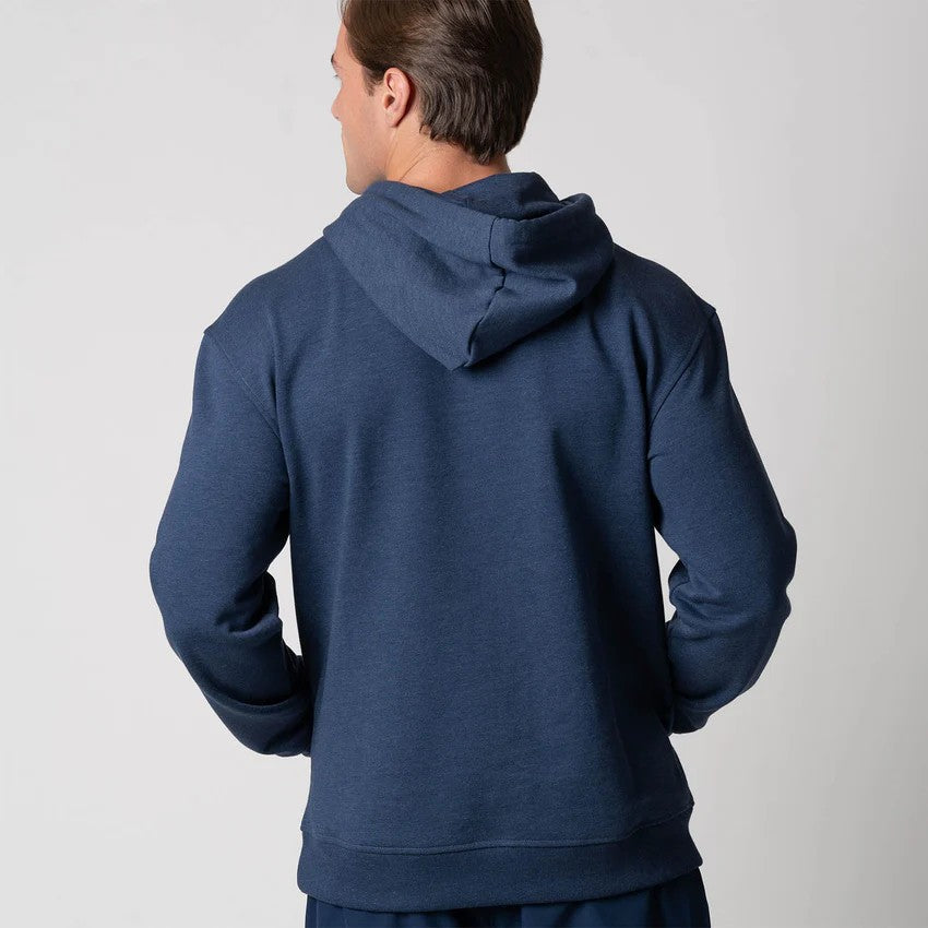 SUDADERA UNISEX CON CAPUCHA DE POLAR JOOLA AZUL MARINO JASPEADO