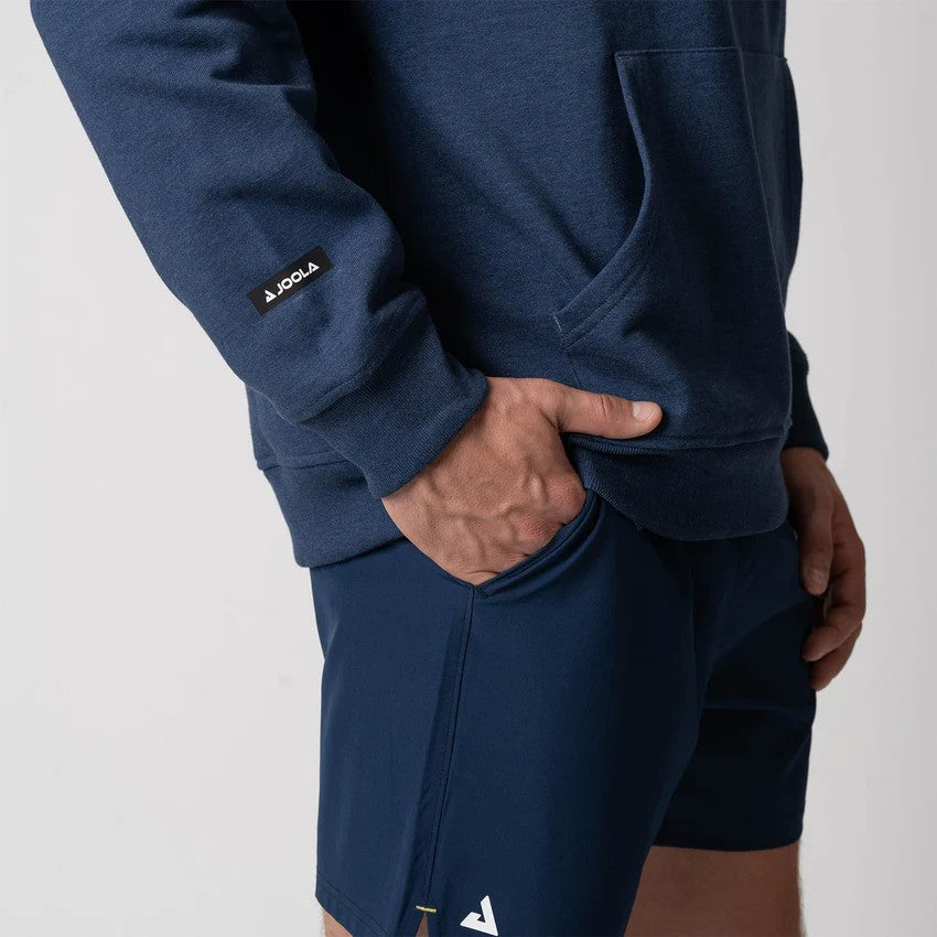 SUDADERA UNISEX CON CAPUCHA DE POLAR JOOLA AZUL MARINO JASPEADO