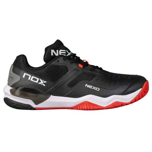 ZAPATOS NOX PICKLEBALL LUX NEXO NEGRO/ROJO LAVA