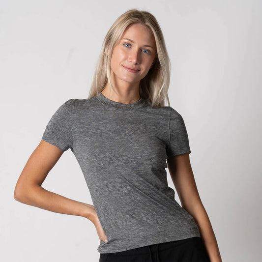 JOOLA CLUB SS PARA MUJER GRIS CARBÓN JASPEADO